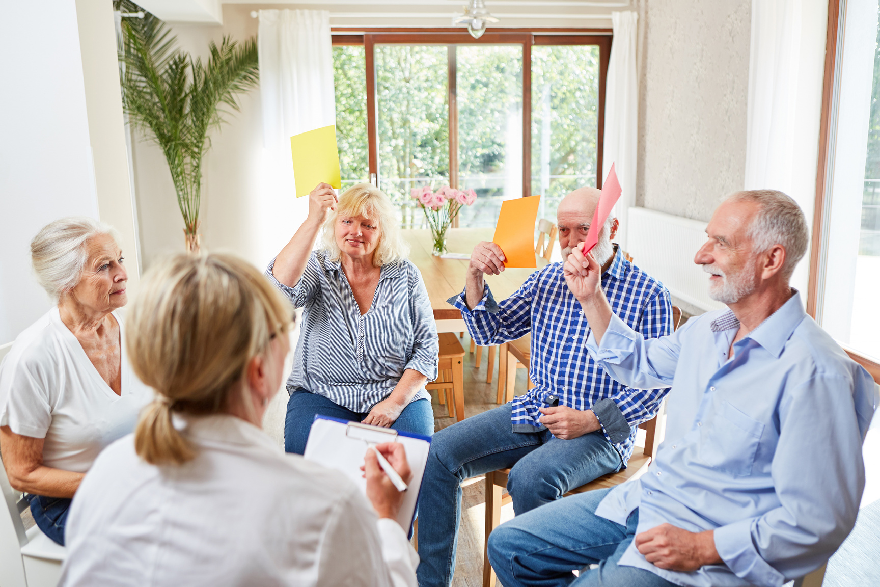 Seniors in a Group Therapy Workshop